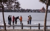 Frozen lake, Dragon Pavilion, Kaifeng Henan